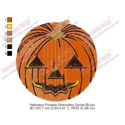 Halloween Pumpkin Embroidery Design 08
